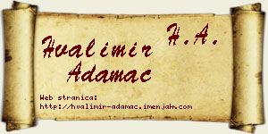 Hvalimir Adamac vizit kartica